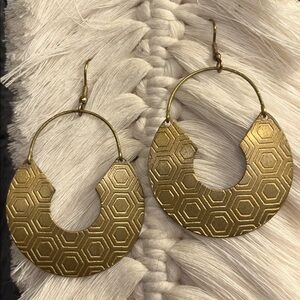 Gold Metal Geometric Hoop Earrings